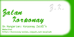 zalan korponay business card